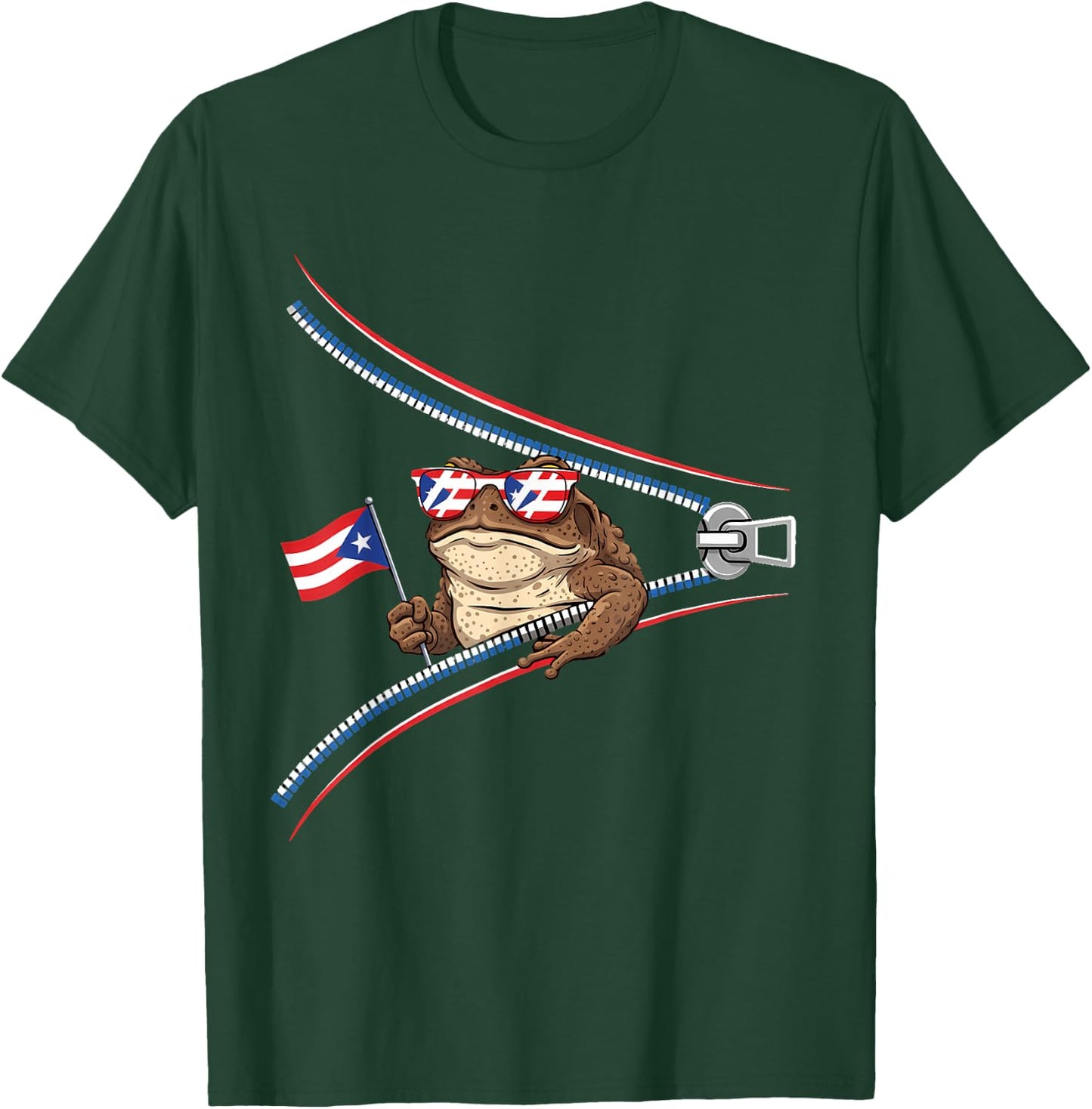 Coqui Frog Puerto Rico Flag Puerto Rican Taino Boricua T-Shirt - T-Shirt | Forest