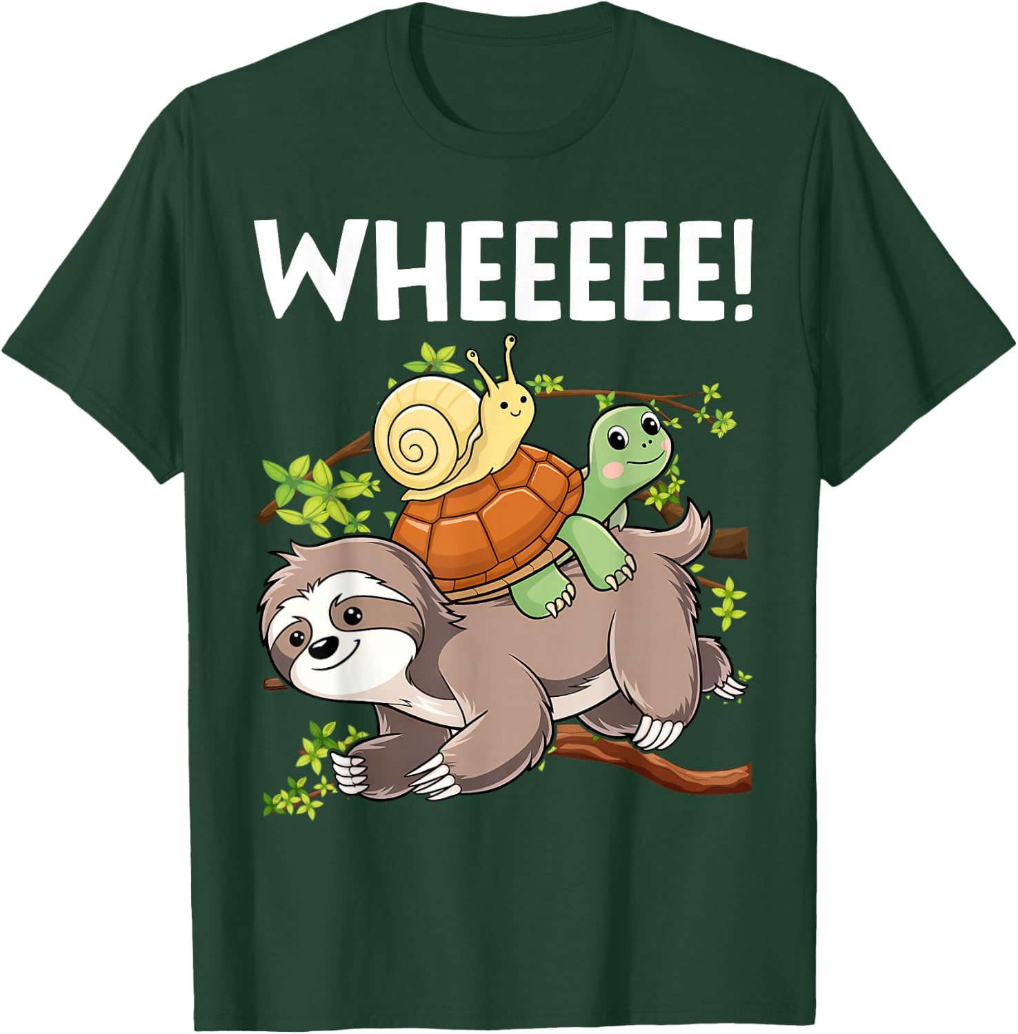 Funny Running Marathon Runners Sloth Turtle Snail T-Shirt - T-Shirt | Forest