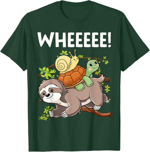 Funny Running Marathon Runners Sloth Turtle Snail T-Shirt - T-Shirt | Forest