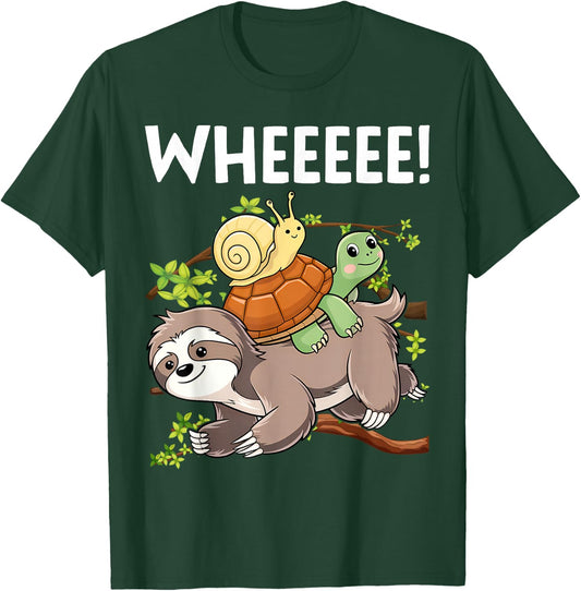 Funny Running Marathon Runners Sloth Turtle Snail T-Shirt - T-Shirt | Forest