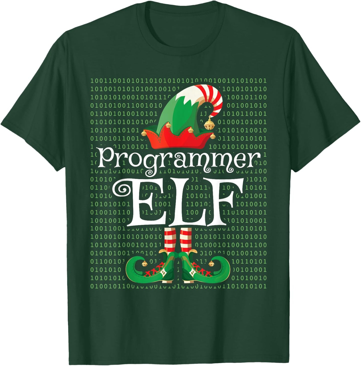 Programmer Elf Shirt Funny Costume Matching Elf Christmas T-Shirt - T-Shirt | Forest