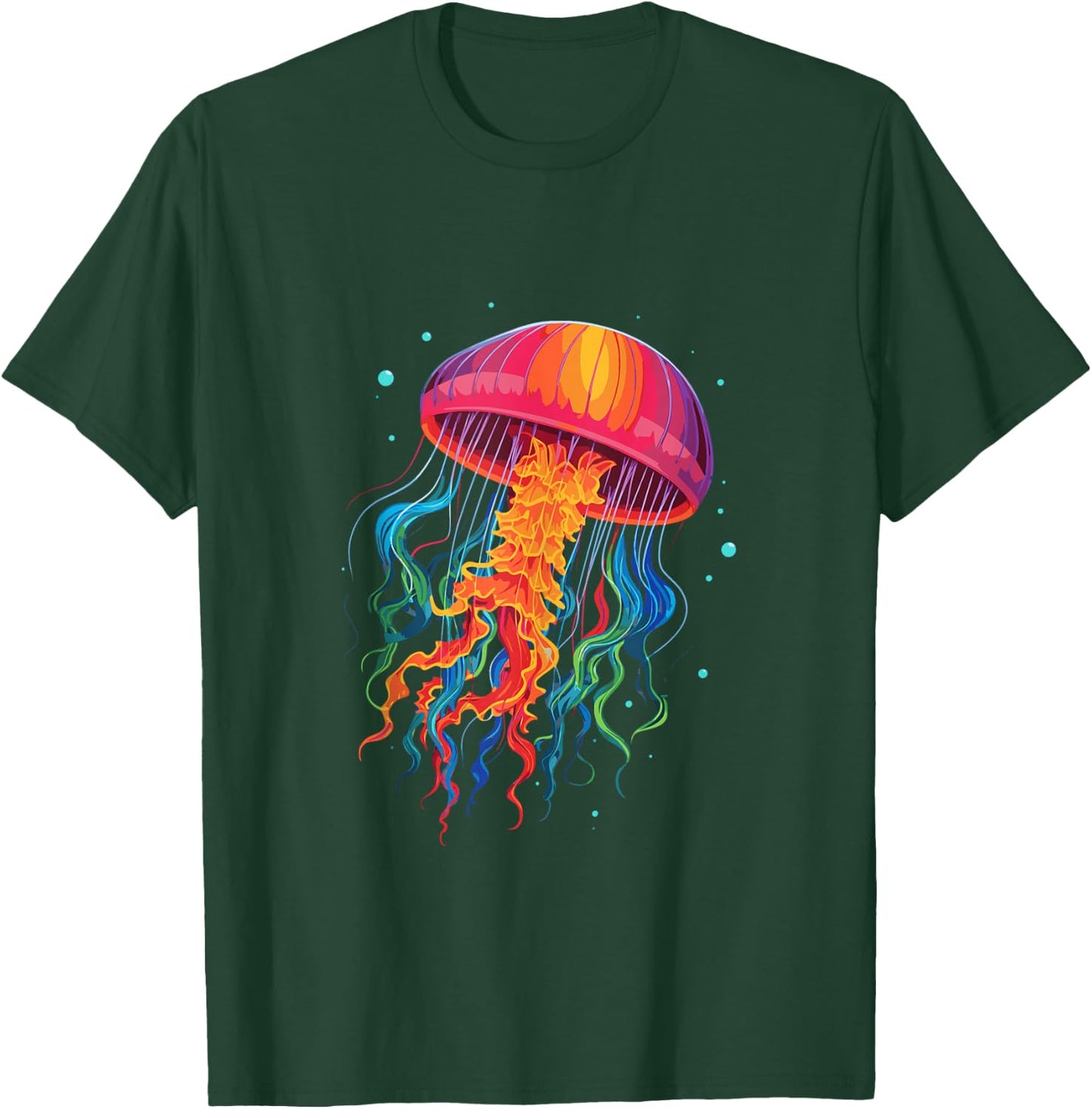 Jellyfish Ocean Animal Scuba Diving Rainbow Jelly Fish T-Shirt - T-Shirt | Forest