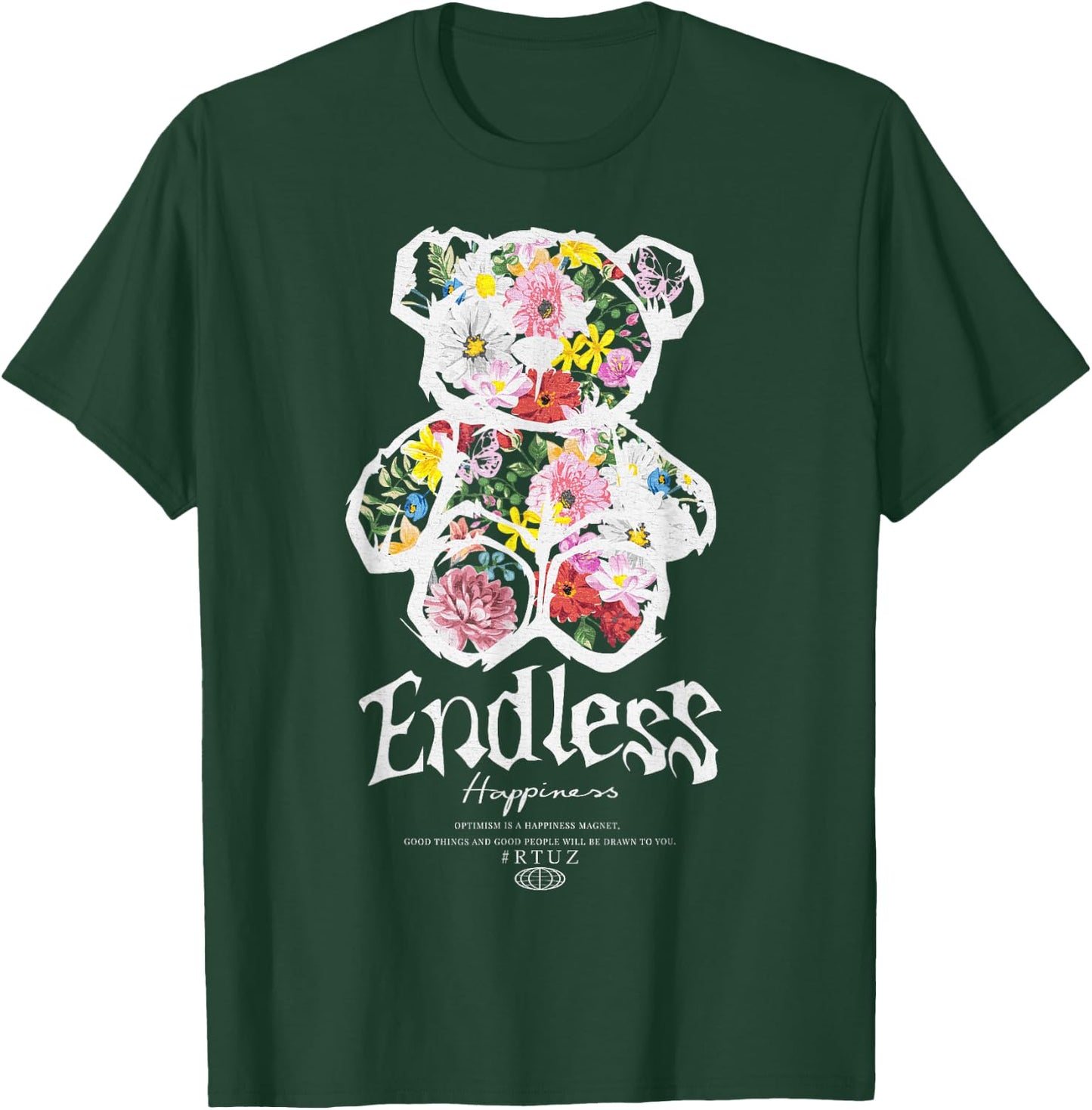 Cute Plush Bear Streetwear Plush Teddy , Black, S T-Shirt - T-Shirt | Forest