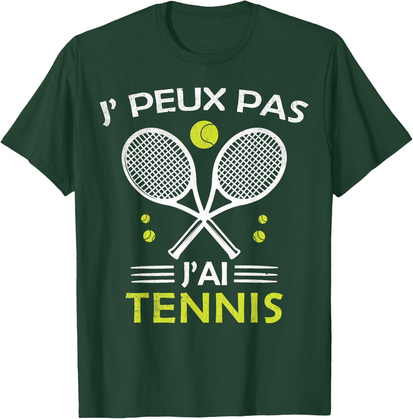 Je Peux pas j'ai Tennis Player Racquet Supporter Funny , Black, S T-Shirt - T-Shirt | Forest