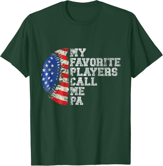 Baseball Softball Design My Favorite Player Calls Me Pa T-Shirt - T-Shirt | Forest