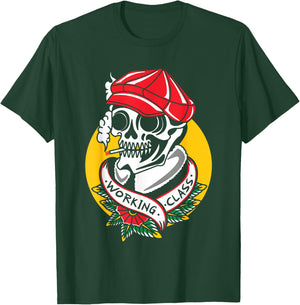 Working Class Ink Addict Inked Traditional Tattoo Flash T-Shirt - T-Shirt | Forest