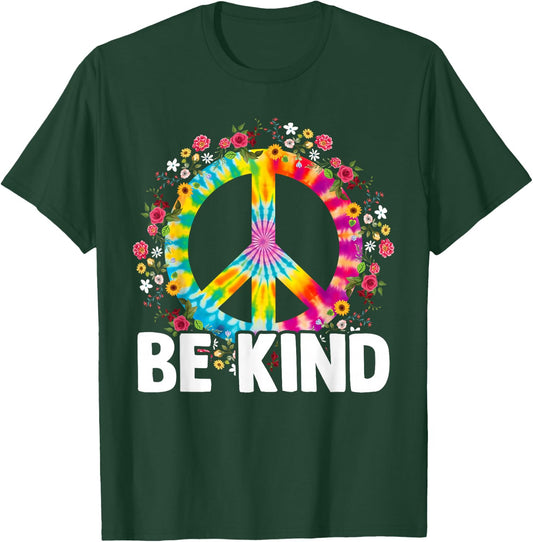 Tie Dye Be Kind Inspirational Vintage Retro Sunset Kindness T-Shirt - T-Shirt | Forest