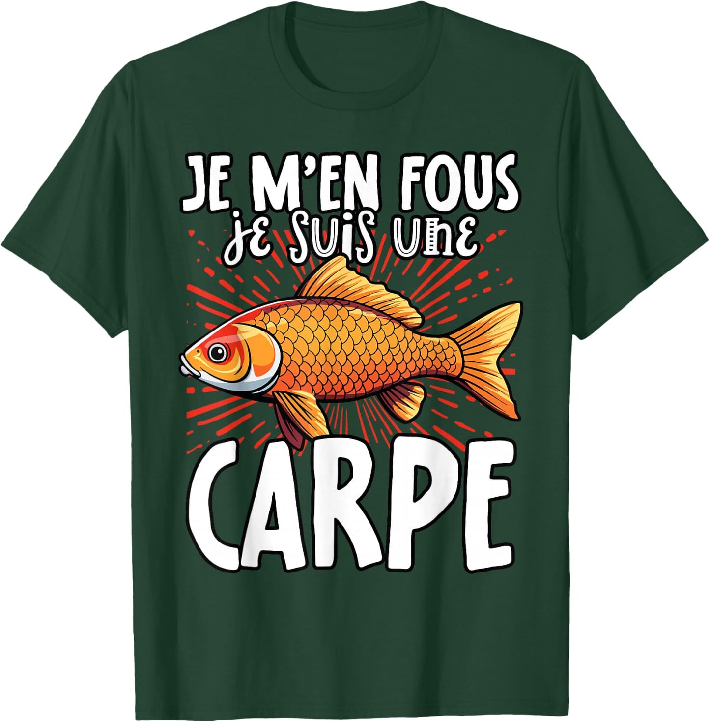 Je M'en Fous Je Suis Une Carpe - Carpe Mignonne , Black, S T-Shirt - T-Shirt | Forest
