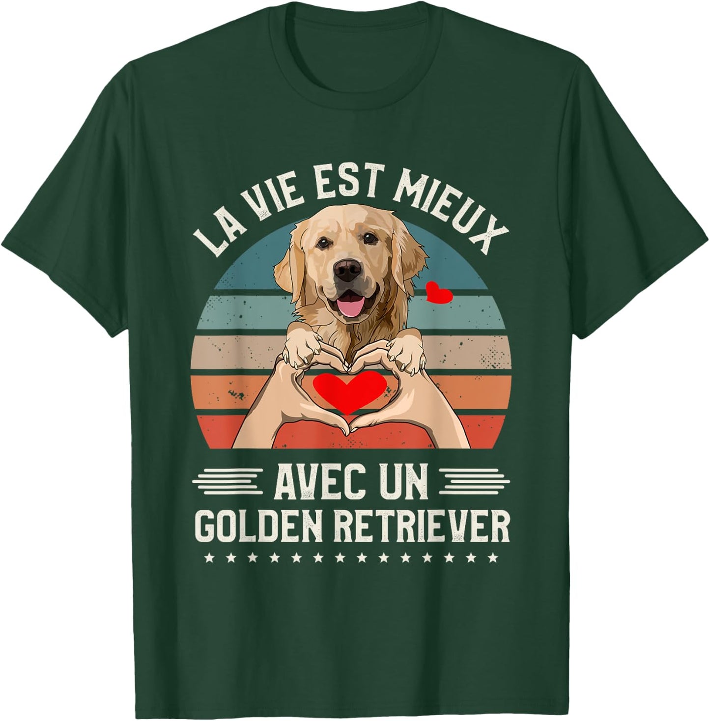 Life Is Better With A Golden Retriever , Black, S T-Shirt - T-Shirt | Forest