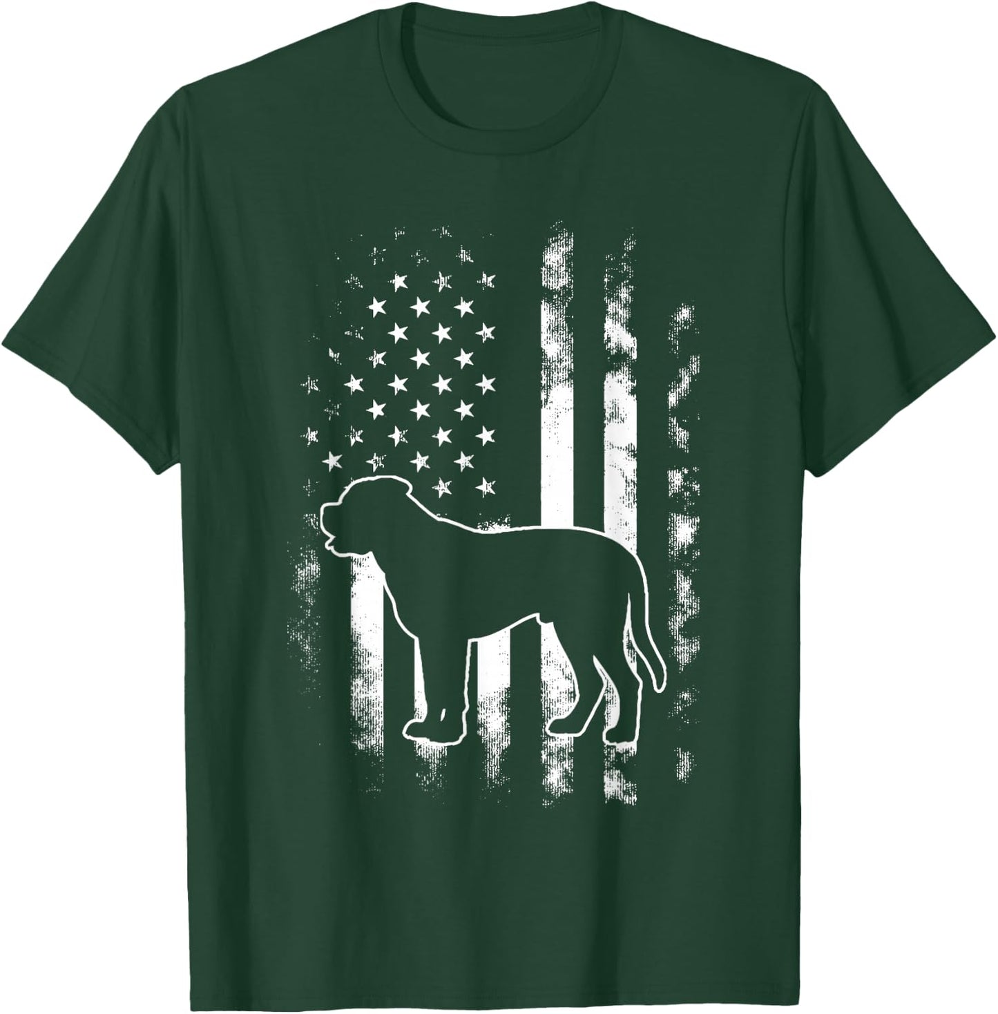 American US Flag Bull Mastiff T-Shirt - T-Shirt | Forest