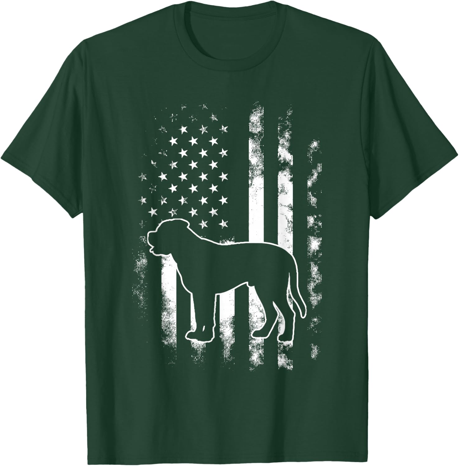 American US Flag Bull Mastiff T-Shirt - T-Shirt | Forest