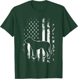 American US Flag Bull Mastiff T-Shirt - T-Shirt | Forest