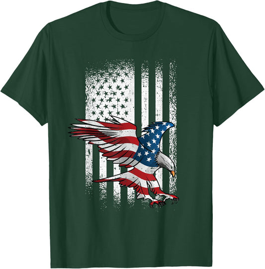American Flag Eagle 4th Of July Independence Day Patriotic T-Shirt - T-Shirt | Forest