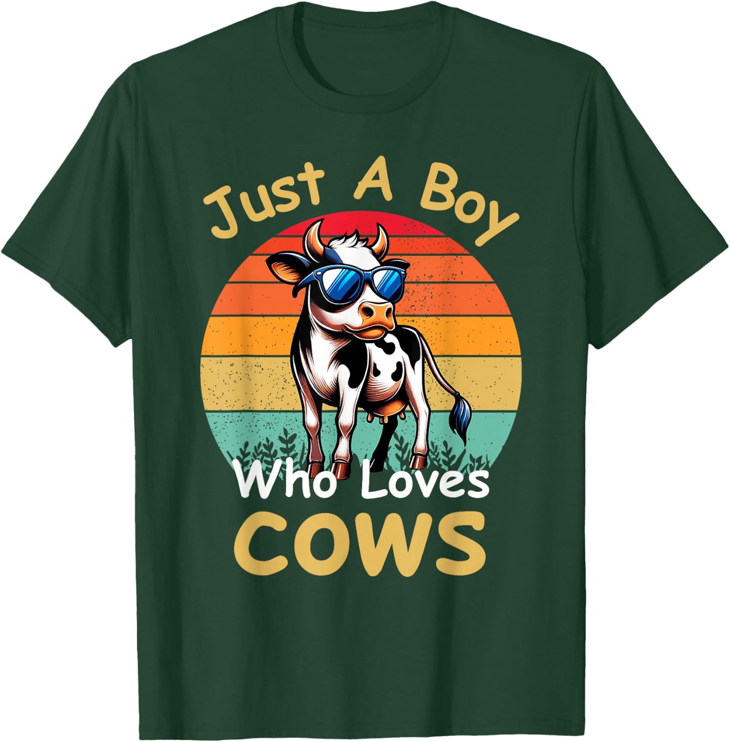 Just A Boy Who Loves Cows for Boys Kids Funny T-Shirt - T-Shirt | Forest