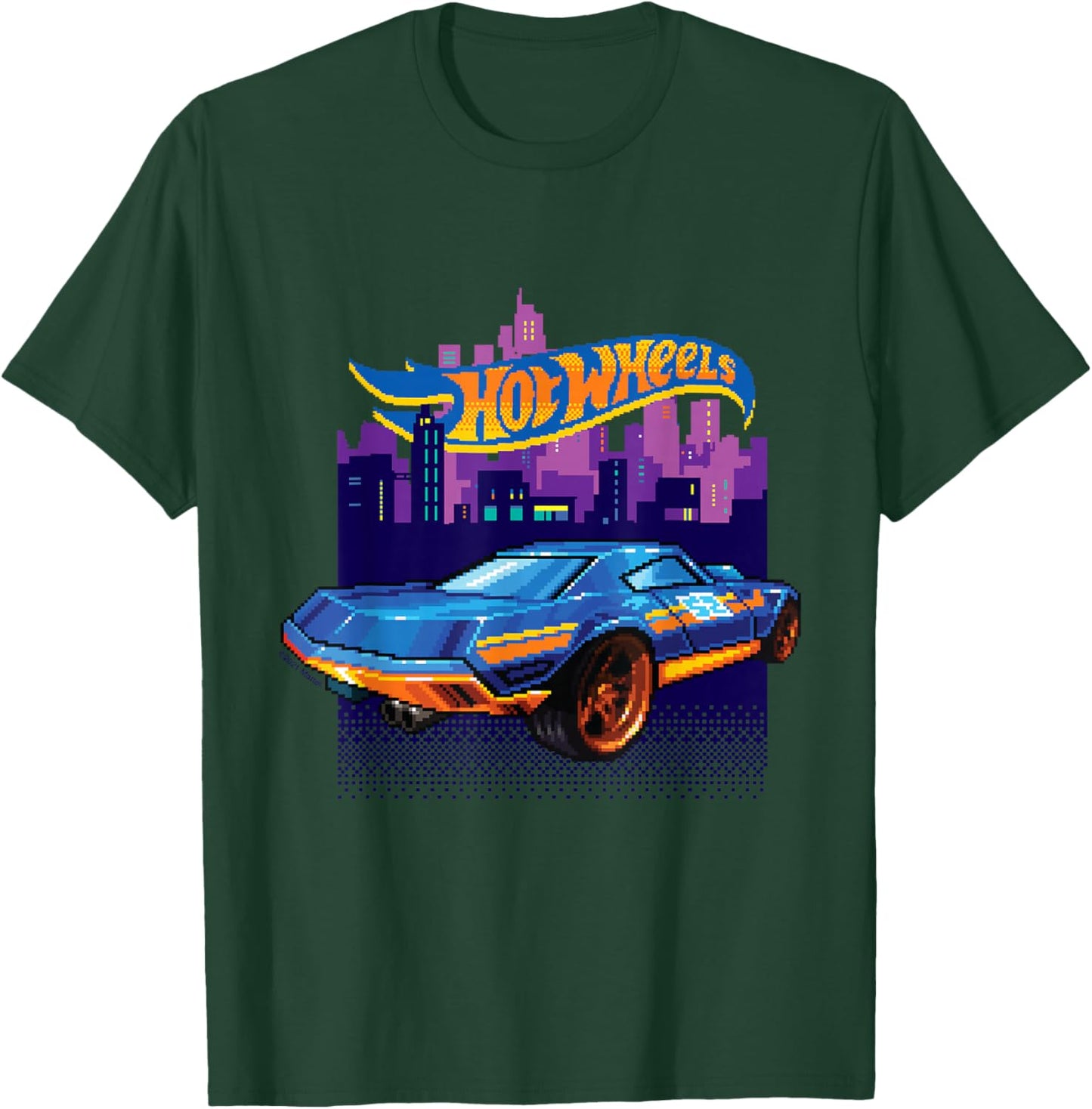 Hot Wheels - Night City in Retro Look , black T-Shirt - T-Shirt | Forest