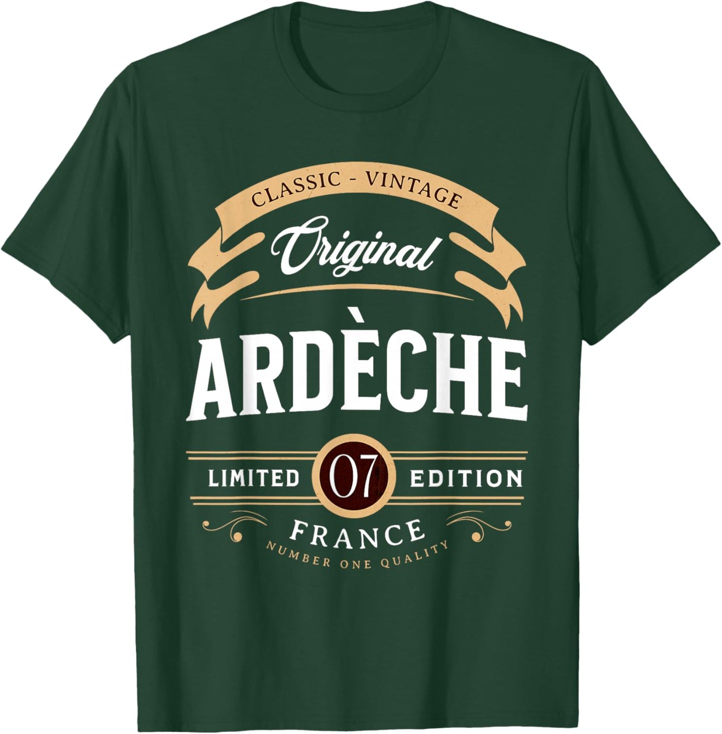 Vintage Ardèche France , Black, S T-Shirt - T-Shirt | Forest