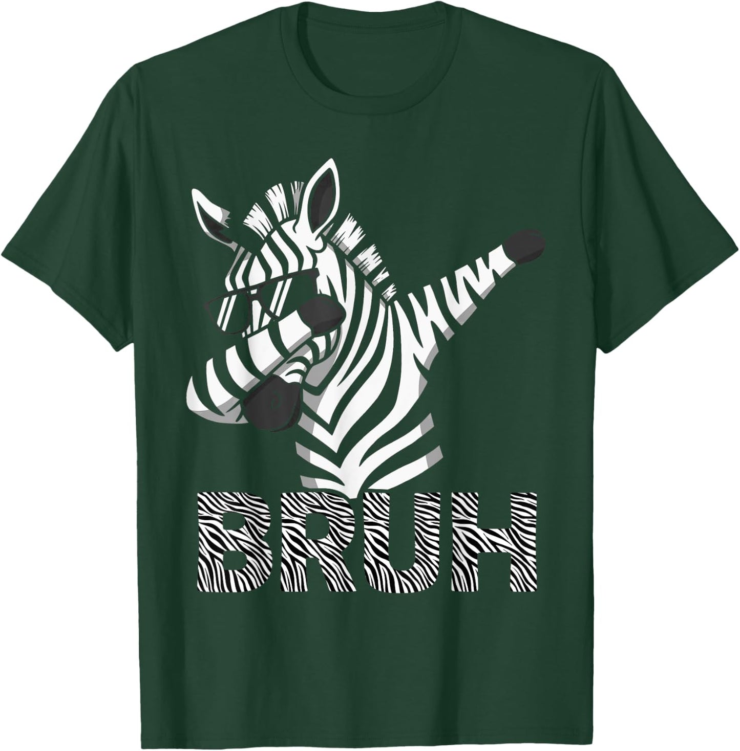 Funny Dabbing Zebra Shirt Boys Animal Print Zebra Bruh T-Shirt - T-Shirt | Forest