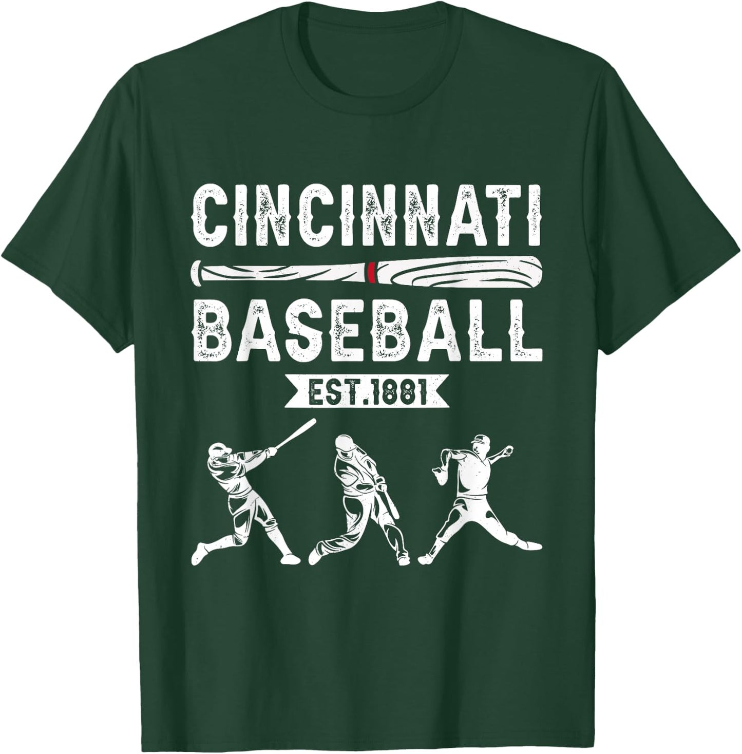 Cincinnati Vintage Baseball Lover Women T-Shirt - T-Shirt | Forest