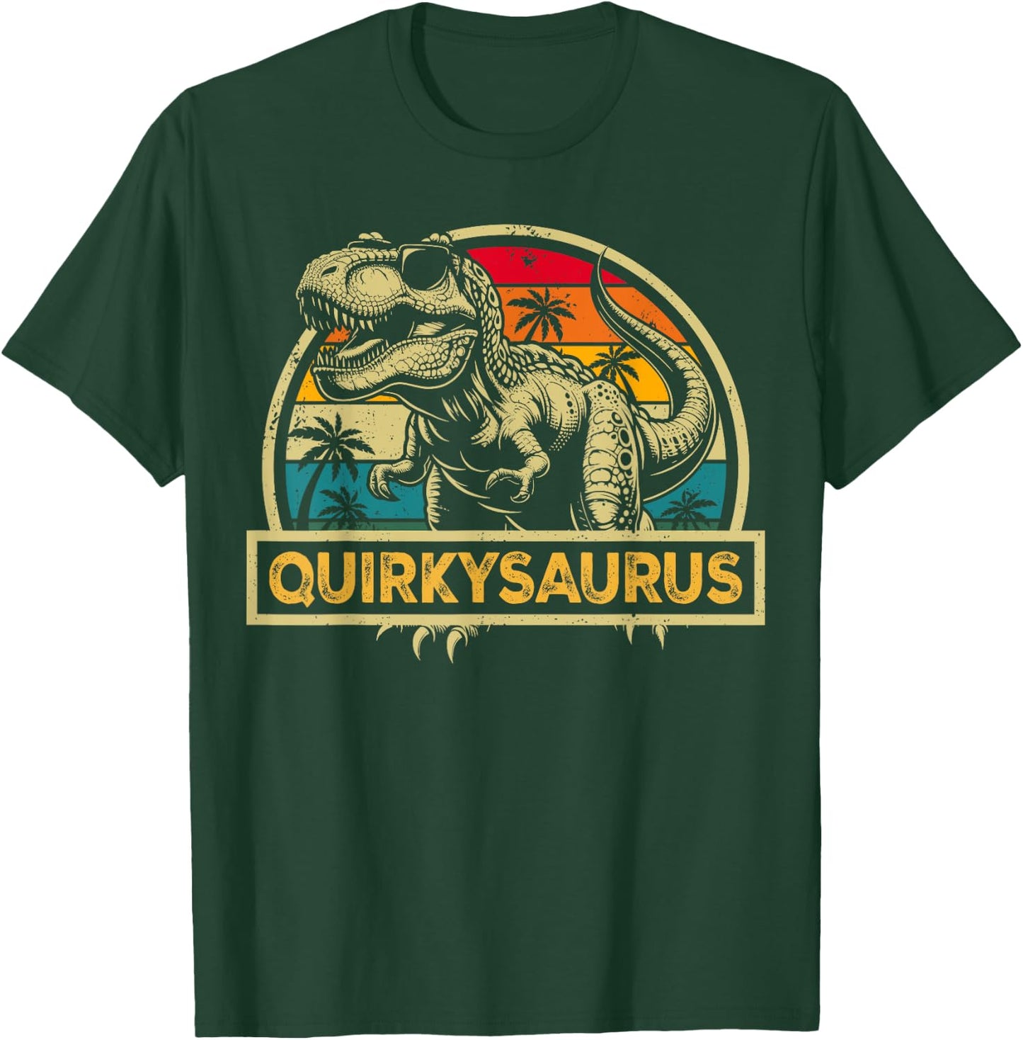 Quirkysaurus T Rex Dinosaur Quirky Saurus Family Matching T-Shirt - T-Shirt | Forest