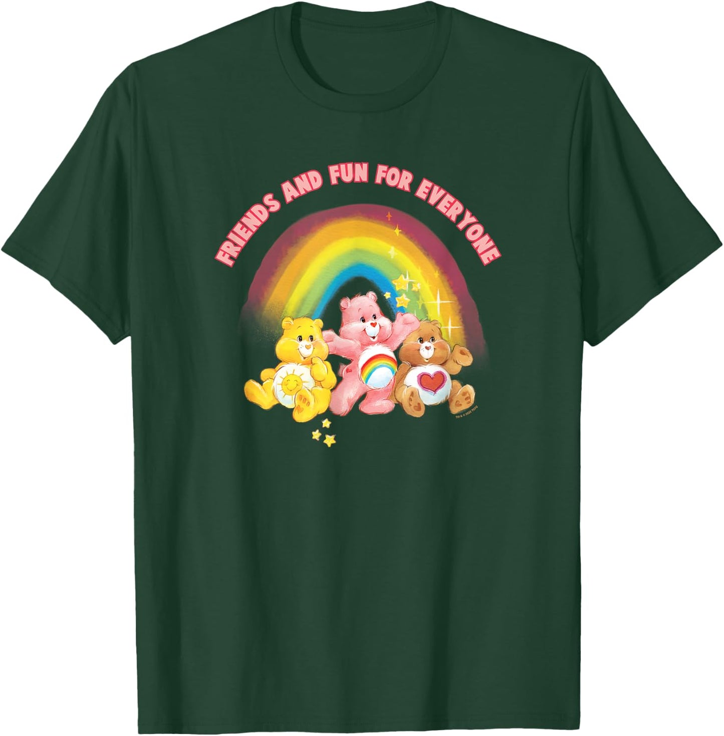 Care Bears Friends And Fun For Everyone Vintage Rainbow Logo , Black, S T-Shirt - T-Shirt | Forest