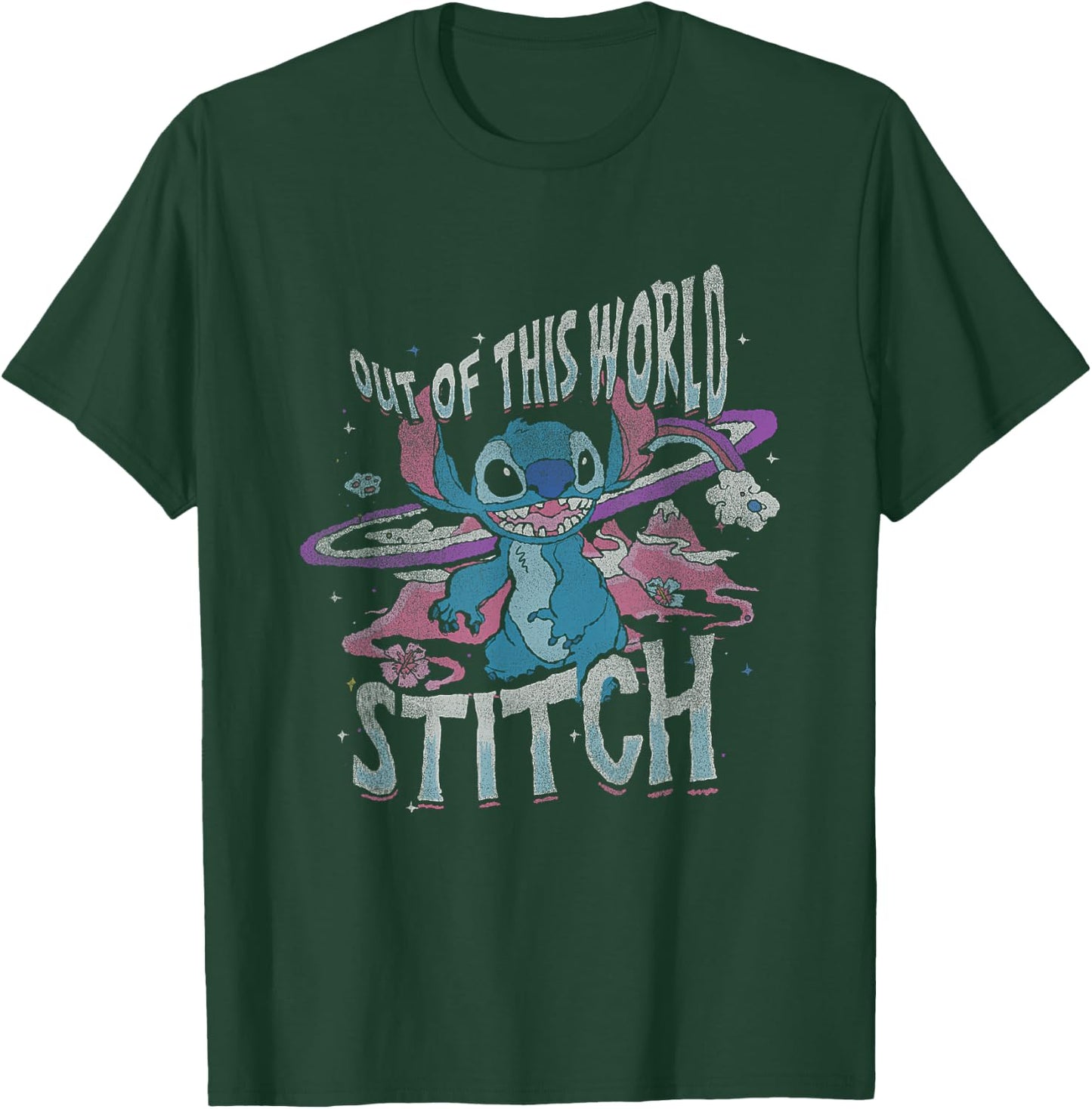 Disney Lilo & Stitch Out Of This World Vintage Stitch T-Shirt - T-Shirt | Forest