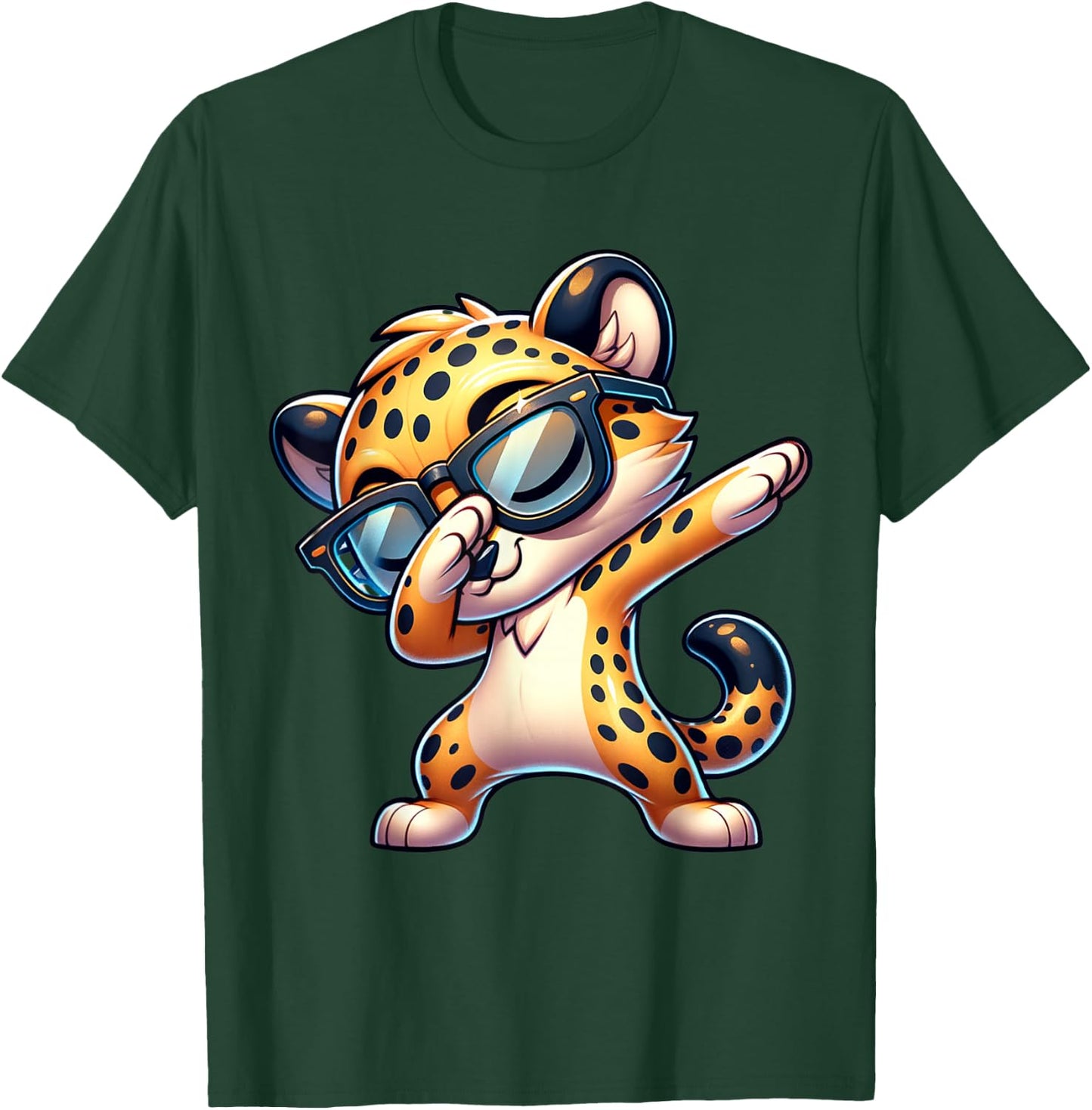 Dabbing Cheetah Sunglasses Cheetah Animal Colorful T-Shirt - T-Shirt | Forest