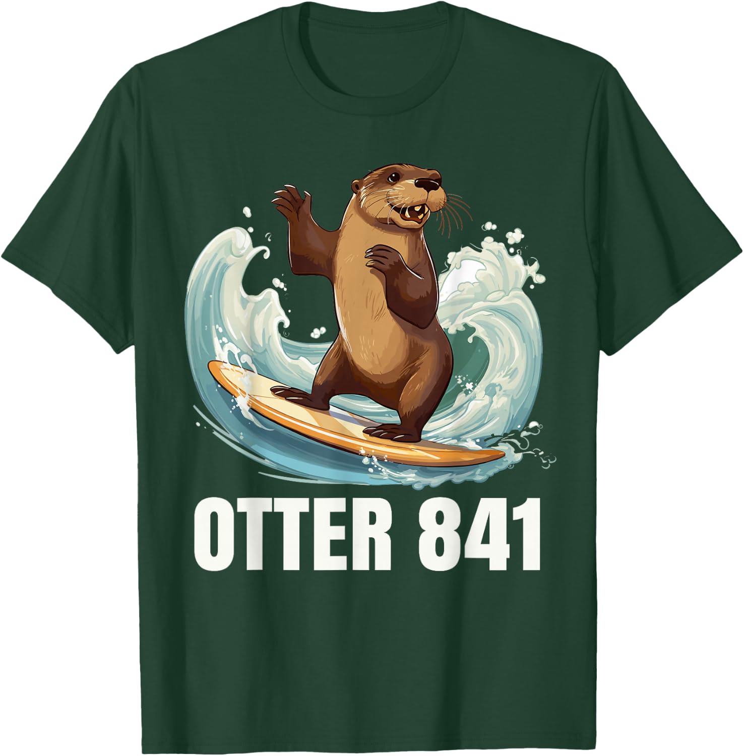 Surfing Otter 841 California Sea Otter 841 T-Shirt - T-Shirt | Forest