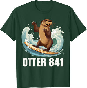 Surfing Otter 841 California Sea Otter 841 T-Shirt - T-Shirt | Forest