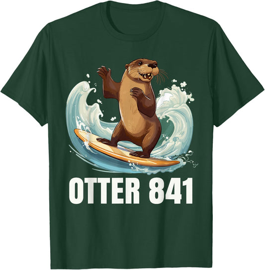 Surfing Otter 841 California Sea Otter 841 T-Shirt - T-Shirt | Forest