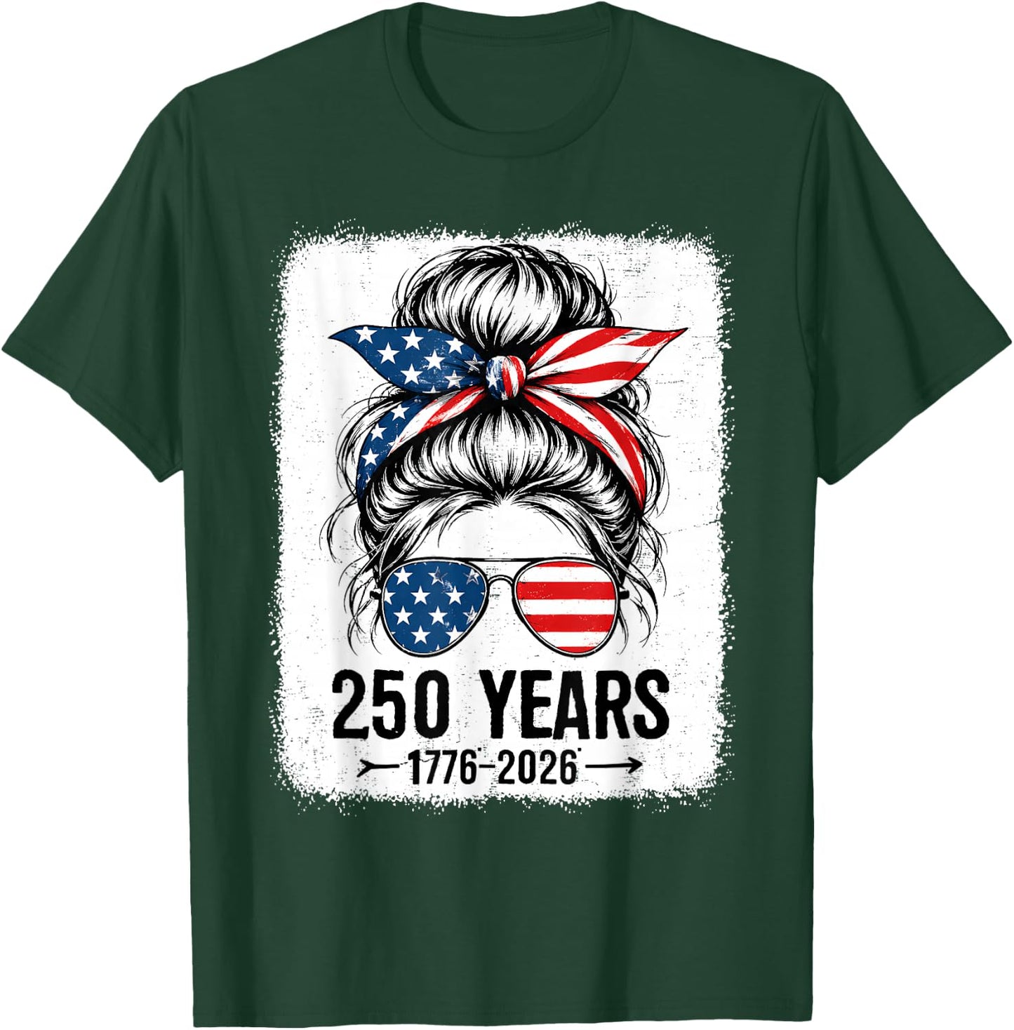 250 Years America Women 250 Anniversary USA 4th of July Girl T-Shirt - T-Shirt | Forest