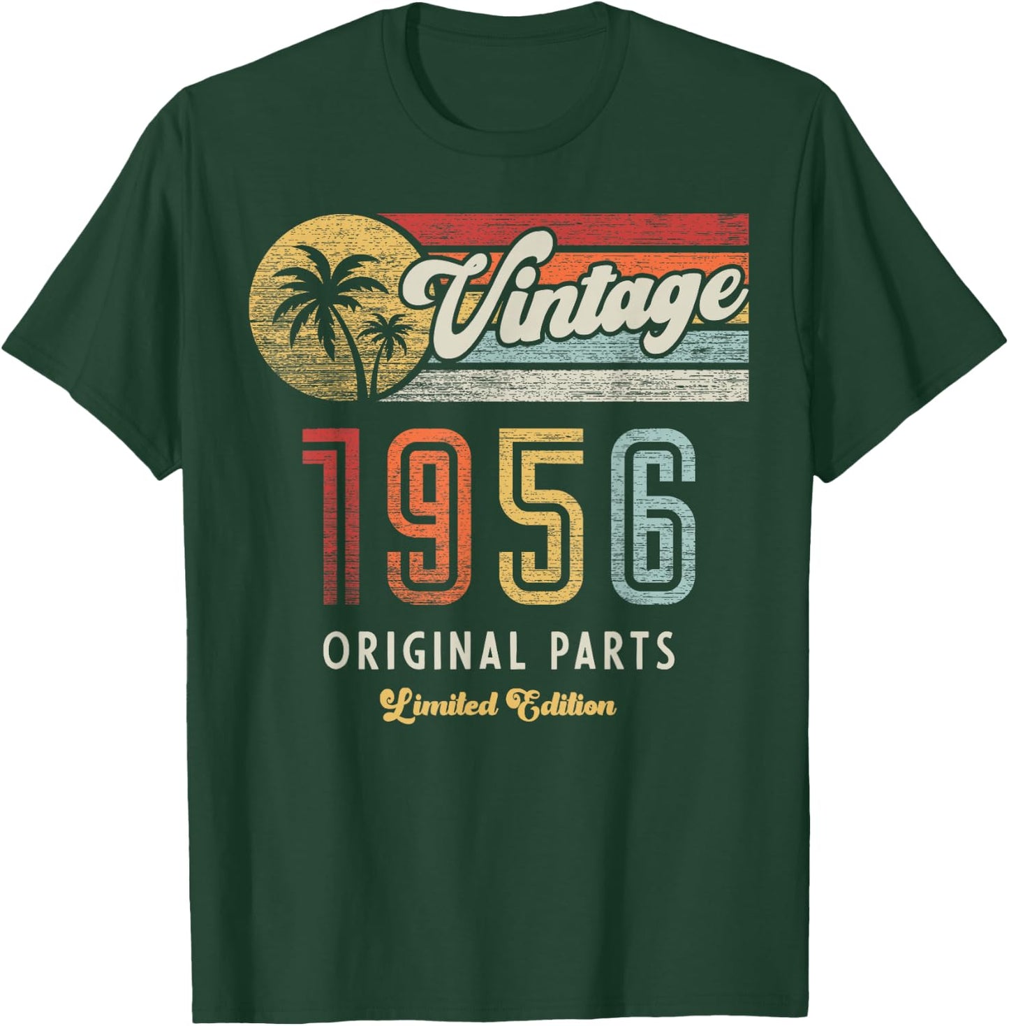 Vintage 1956 Original Pieces Fins 69th Anniversary T-Shirt - T-Shirt | Forest