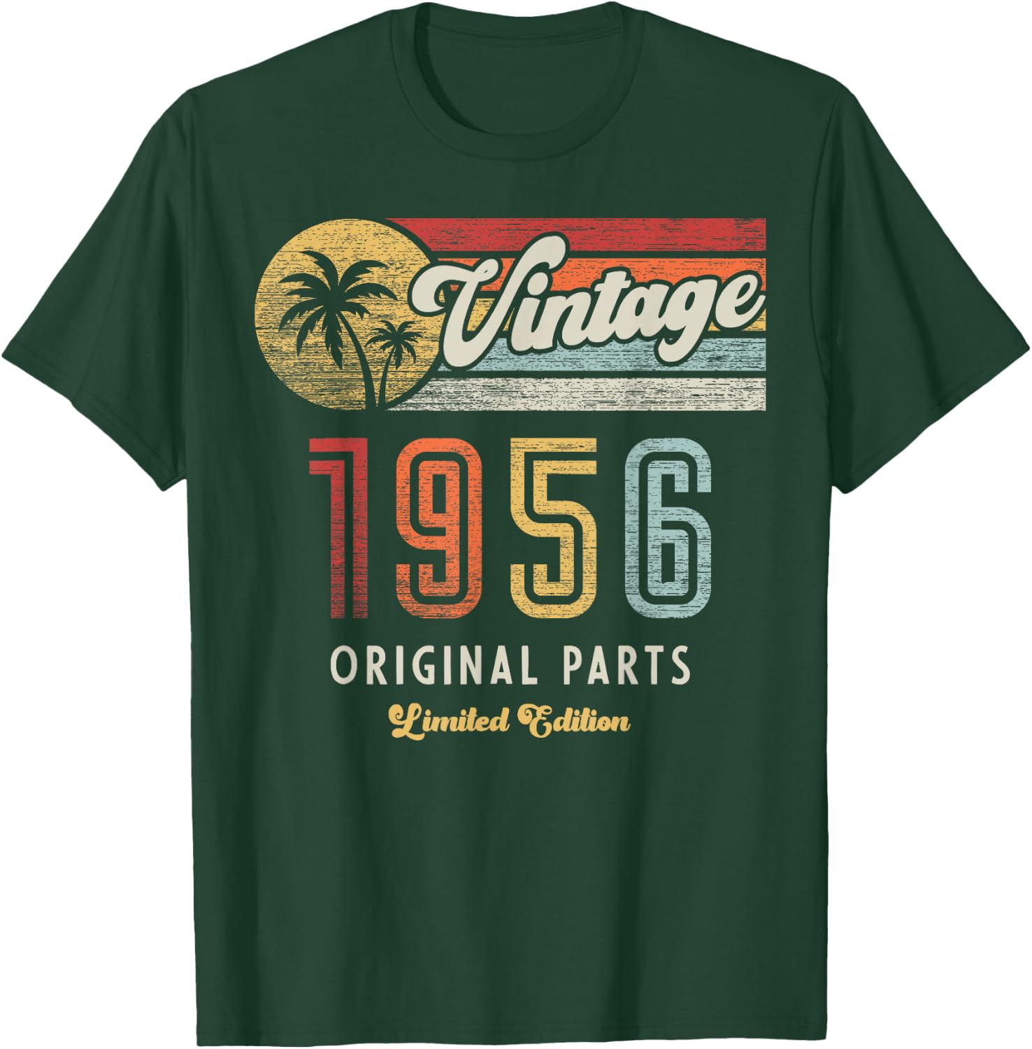 Vintage 1956 Original Pieces Fins 69th Anniversary T-Shirt - T-Shirt | Forest