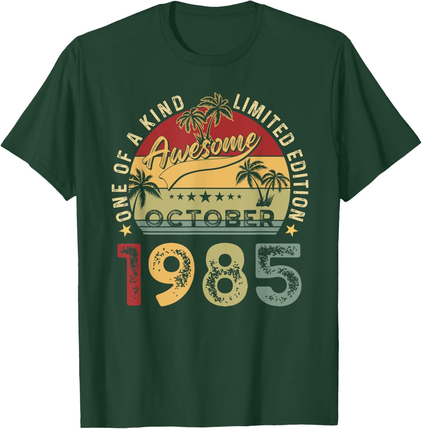 Awesome Since October 1985 Vintage Birthday Gift Men Women T-Shirt - T-Shirt | Forest