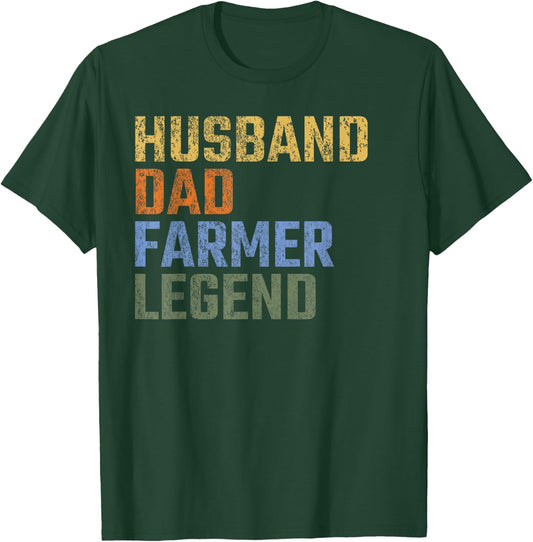 Husband Dad Farmer Legend Fathers Day Agriculturist T-Shirt - T-Shirt | Forest