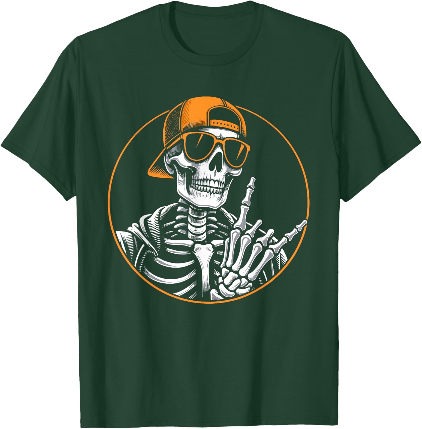 Halloween Skeleton Rock Hand, Rocker, Men & Boys, Rock Music T-Shirt - T-Shirt | Forest