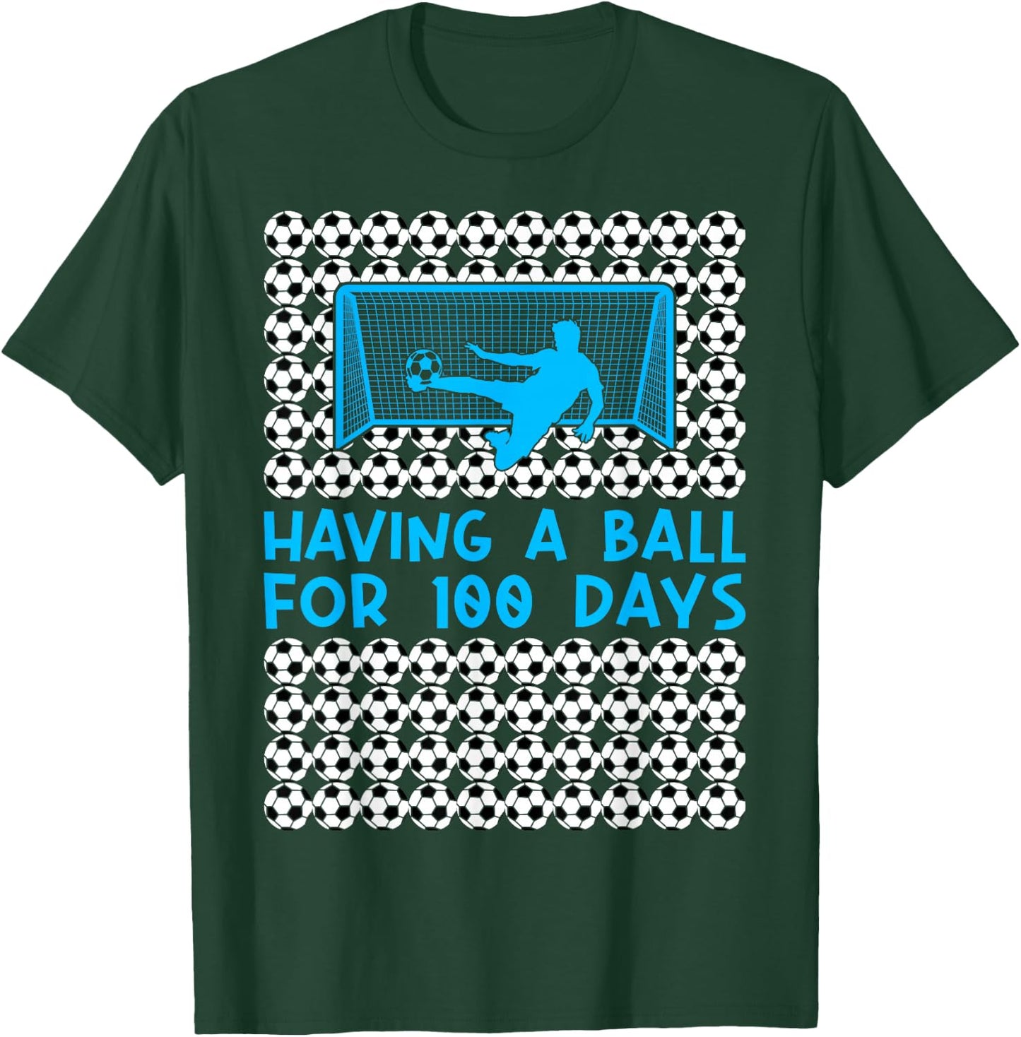 100 Days Of School Soccer 100th Day Of School For Boys Kids T-Shirt - T-Shirt | Forest
