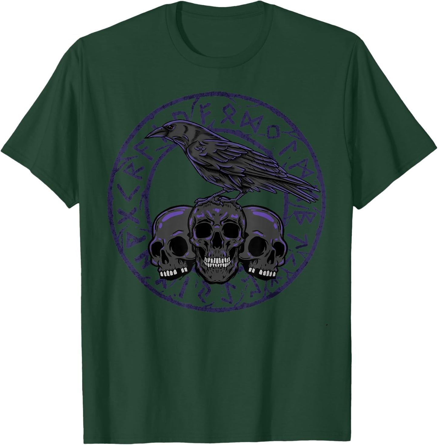 Gothic Crows Nordic Mythology Emo Viking Ravens T-Shirt - T-Shirt | Forest