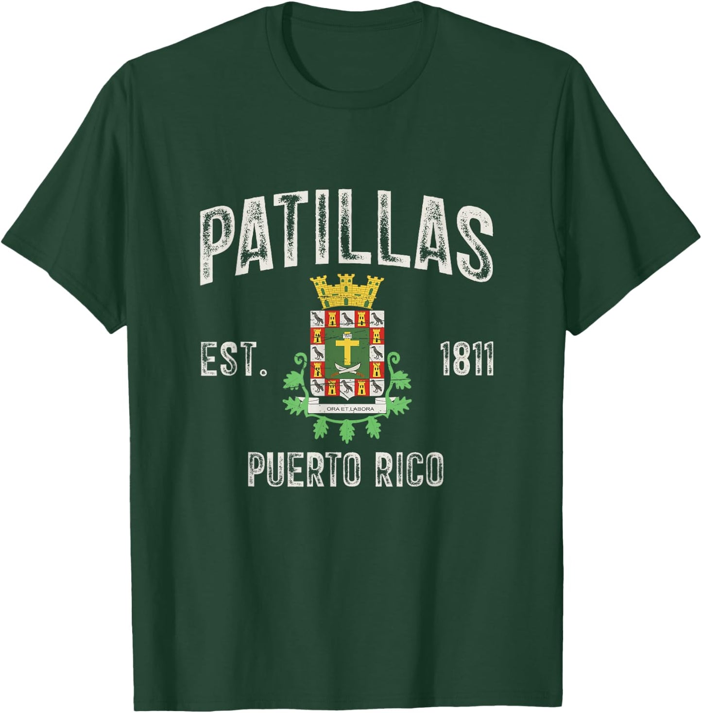 Patillas City In Puerto Rico Est 1811, Patillas Armorial T-Shirt - T-Shirt | Forest