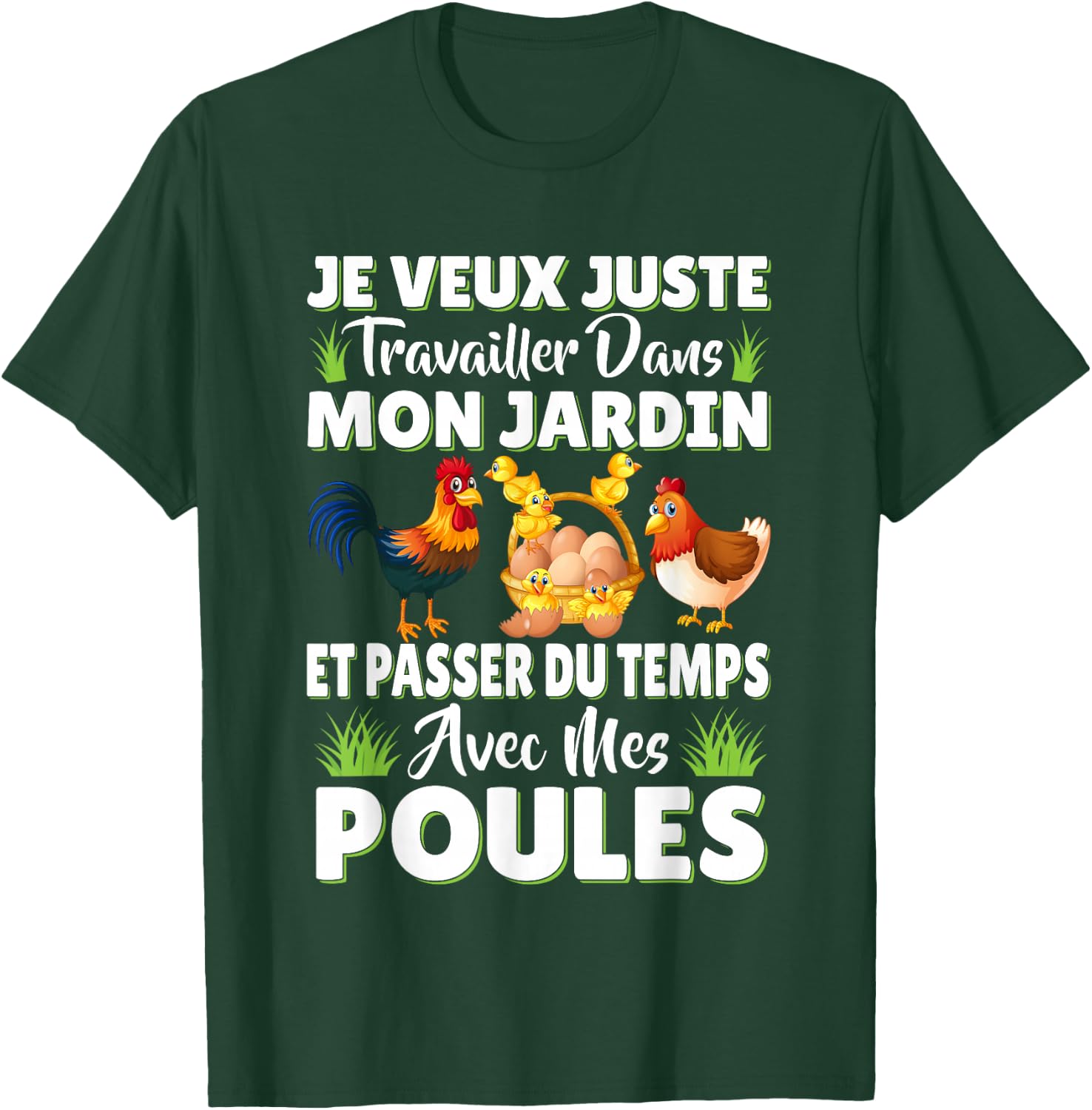 Garden and Hen Funny Gift Original Gardening , Black, S T-Shirt - T-Shirt | Forest