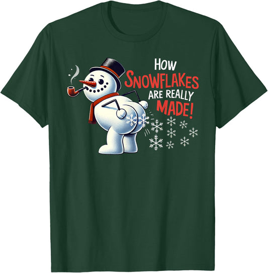 How Snowflakes Are Really Made Christmas Funny Snowman T-Shirt - T-Shirt | Forest