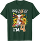 Holy Cow I'm 4 Years Old Farm Cow Sunflowers 4Th Birthday T-Shirt - T-Shirt | Forest