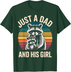 Just A Dad And His Girl Raccoon Daddy & Daughter Fathers Day T-Shirt - T-Shirt | Forest