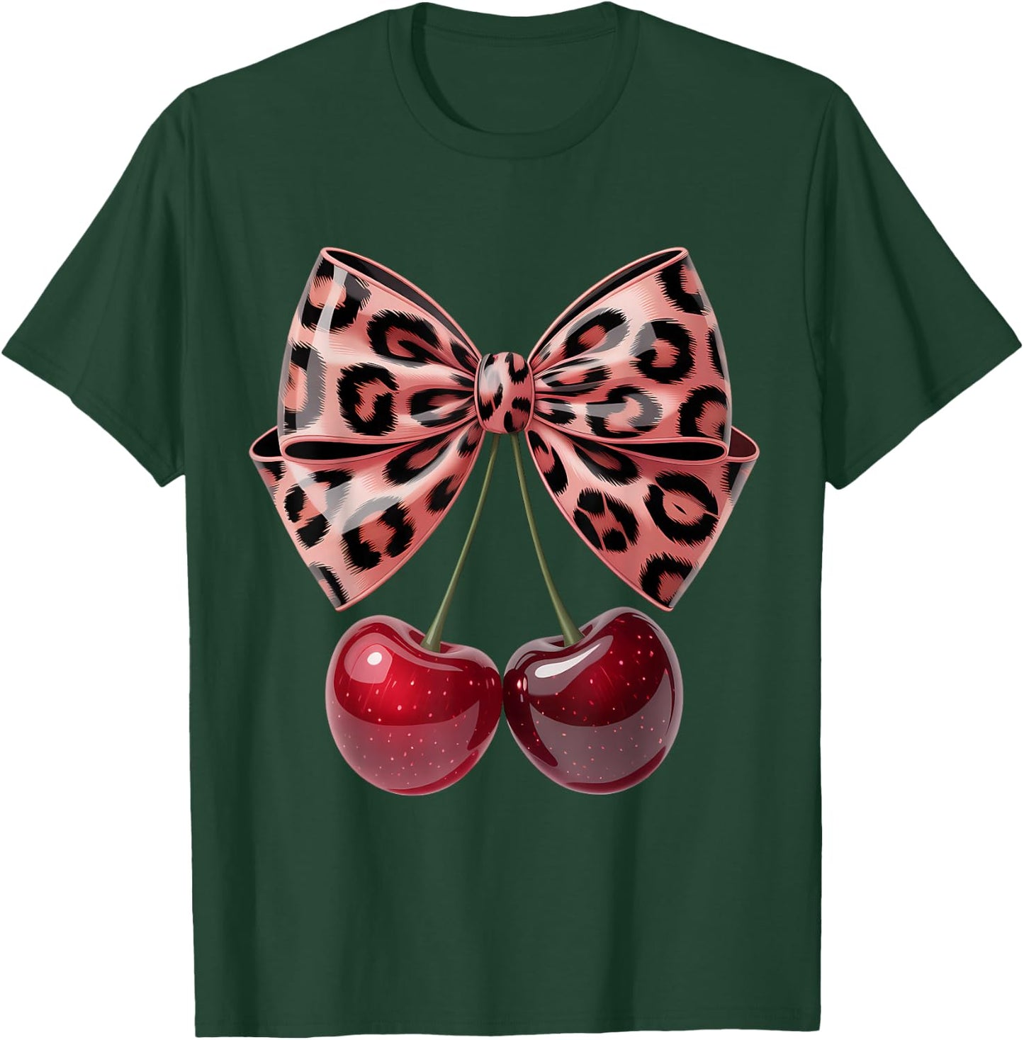 Cherry Bow Coquette Red Cherries Fruits T-Shirt - T-Shirt | Forest