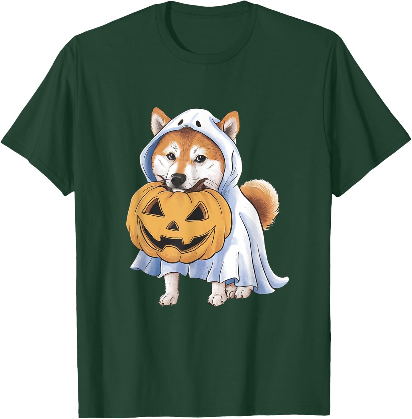 Shiba Inu Ghost Dog Halloween T-Shirt - T-Shirt | Forest