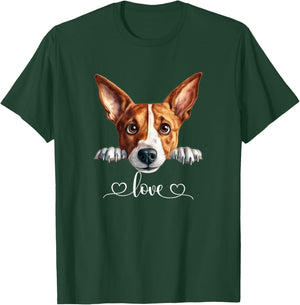 Cute Dog Graphic Love Puppy Basenji Dog Women T-Shirt - T-Shirt | Forest