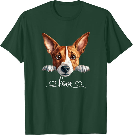 Cute Dog Graphic Love Puppy Basenji Dog Women T-Shirt - T-Shirt | Forest