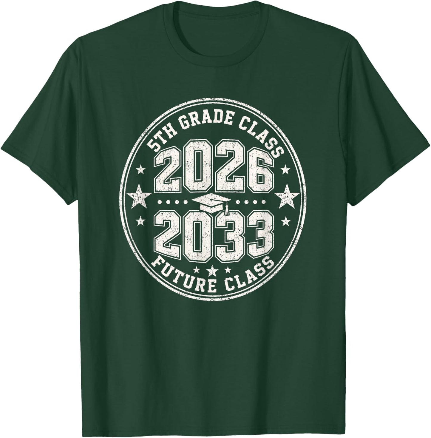 Retro 5th Grade Future Class 2033 T-Shirt - T-Shirt | Forest