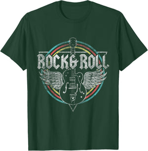 Rock & Roll Guitar Wings Music Small T-Shirt - T-Shirt | Forest