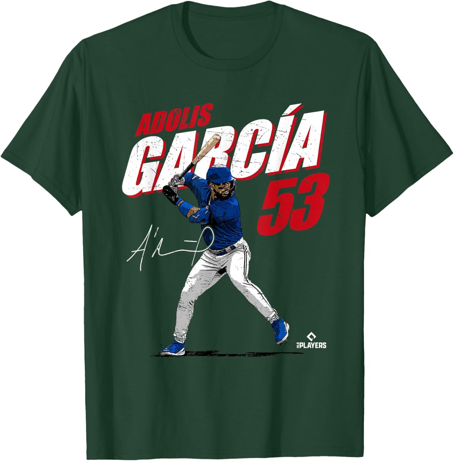 Adolis Garcia | Texas Baseball Players | MLBAGA3001 T-Shirt - T-Shirt | Forest