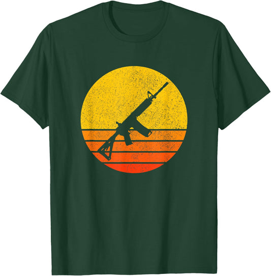 AR15 Vintage Sunset , black T-Shirt - T-Shirt | Forest
